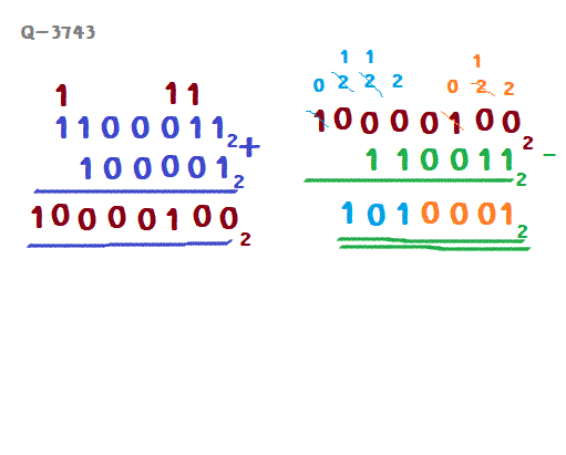 Q-3743, Q-3745 บวกลบเลขฐานสอง