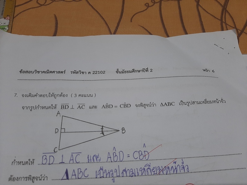 การบ้านเรื่อง สามเหลี่ยมหน้าจั่ว ม.2 ค่ะ