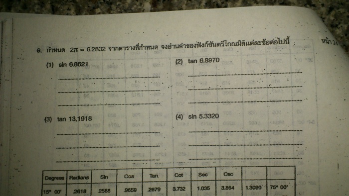 การบ้านตรีโกณมิติ ม.4